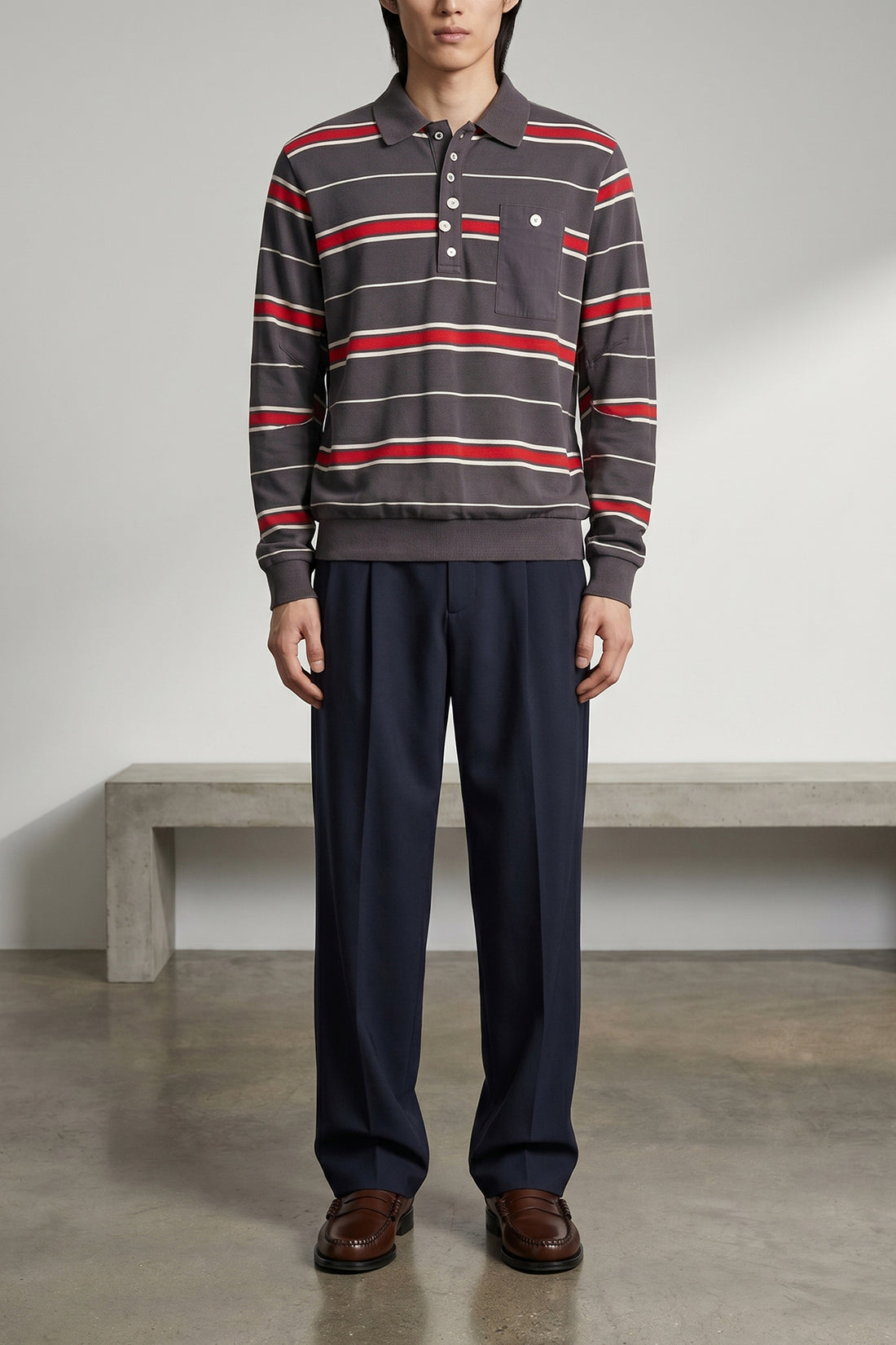 UNDERCOVER 3 uc1f4804-2 polo shirt in light cotton striped piqué