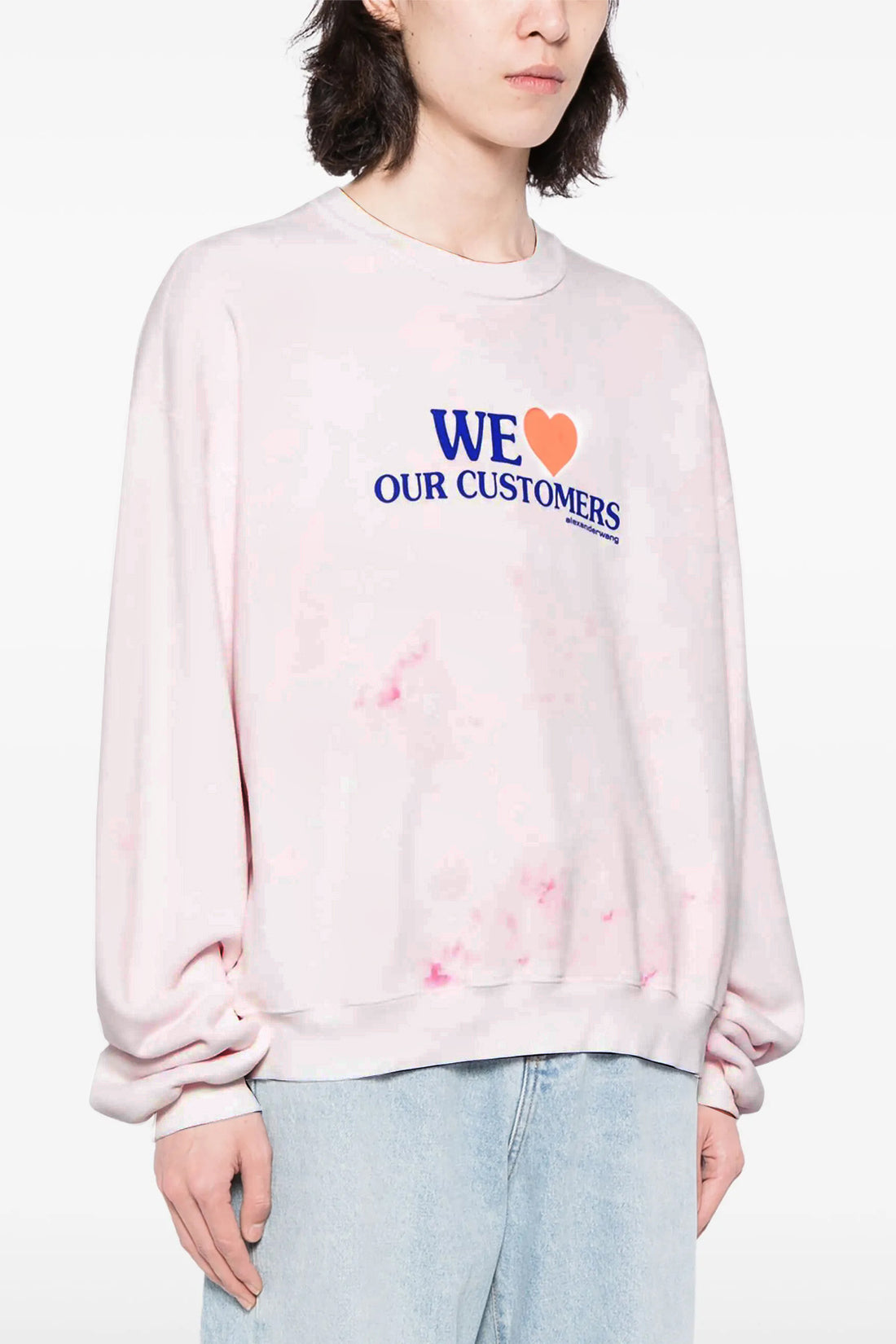 ALEXANDER WANG XS we love our customers cotton sweatshirt