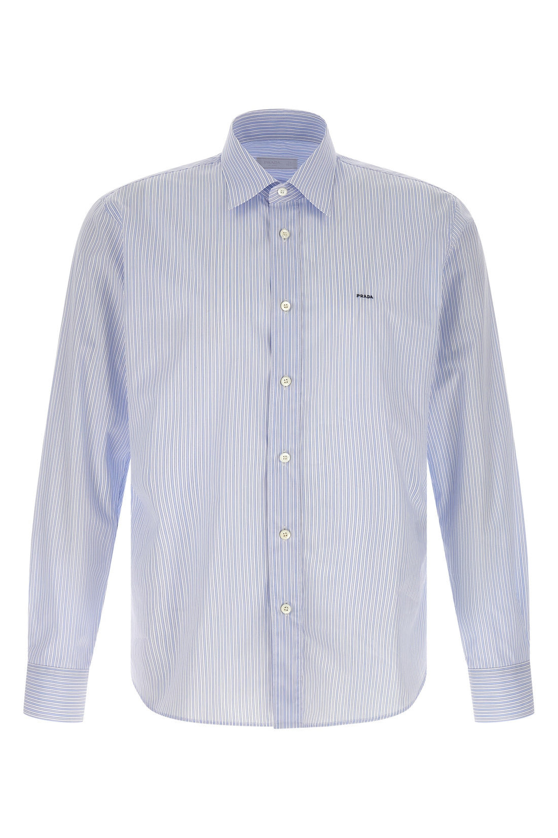 PRADA 39 cm striped cotton poplin shirt