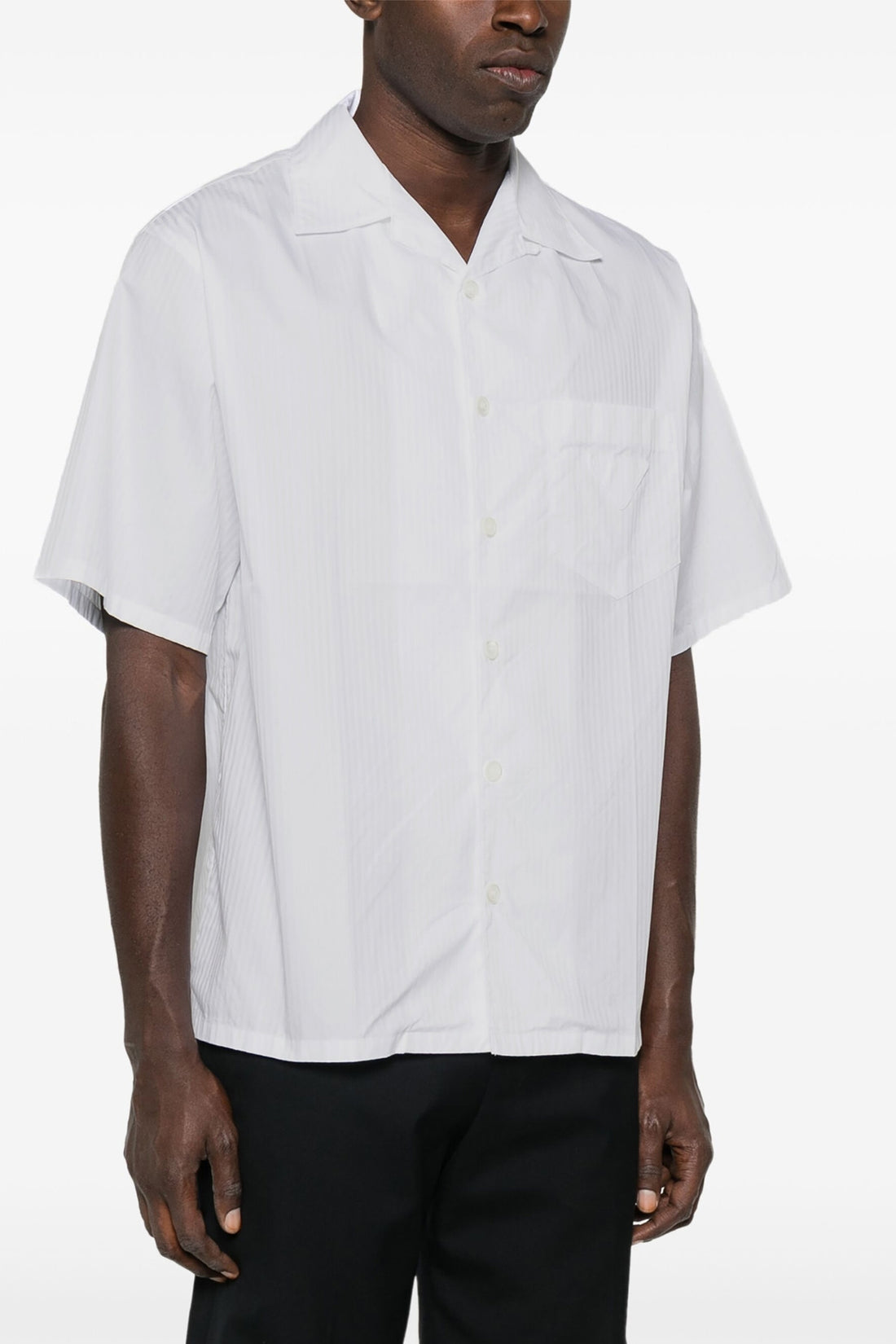 PRADA L striped cotton poplin shirt