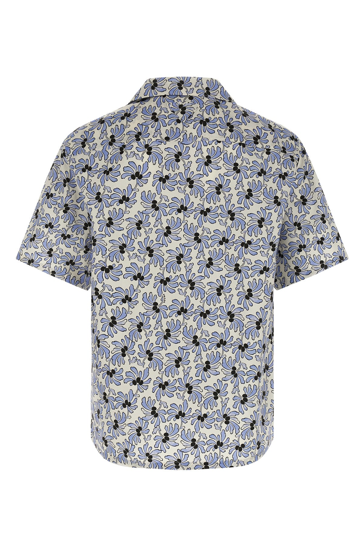 all-over fresia print cotton and silk blend pongé shirt