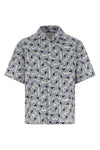 all-over fresia print cotton and silk blend pongé shirt