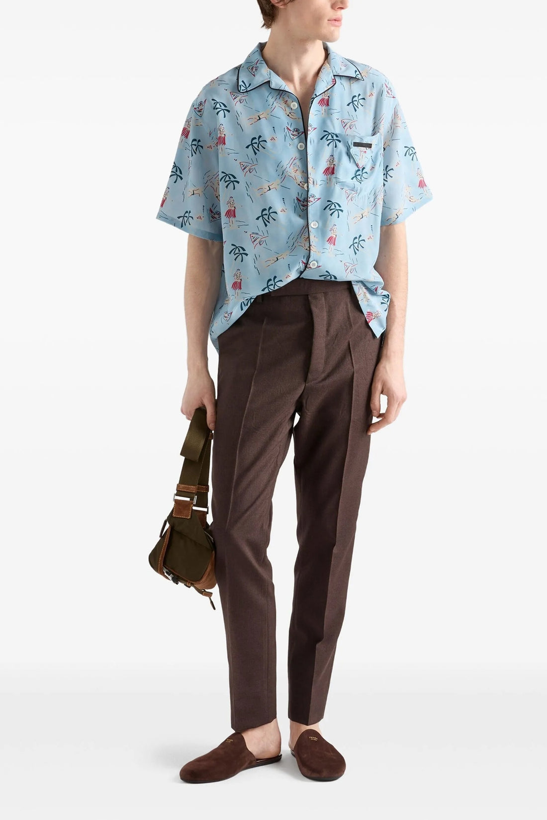 PRADA XL all-over hawaii vintage  print shirt
