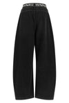 alexander wang denim pants redefine casual wear through a hybrid construction in