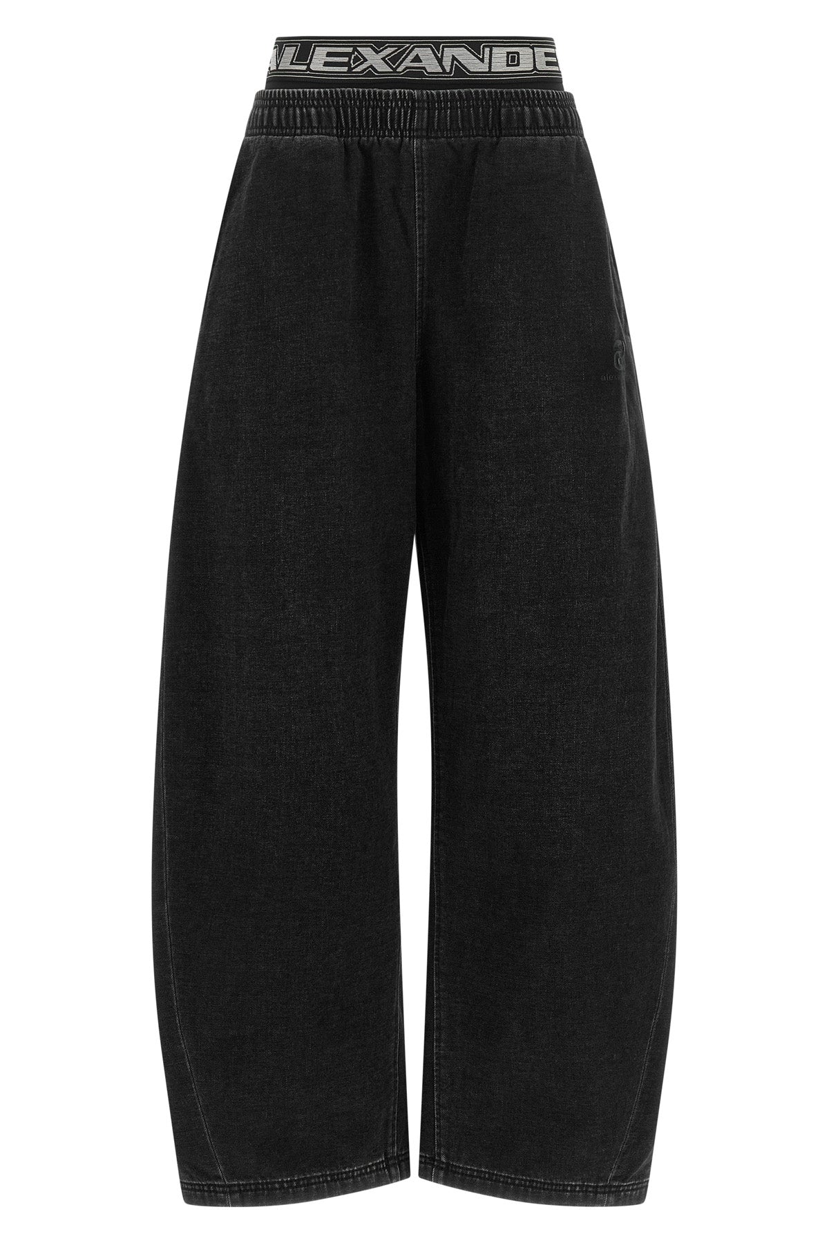 alexander wang denim pants redefine casual wear through a hybrid construction in