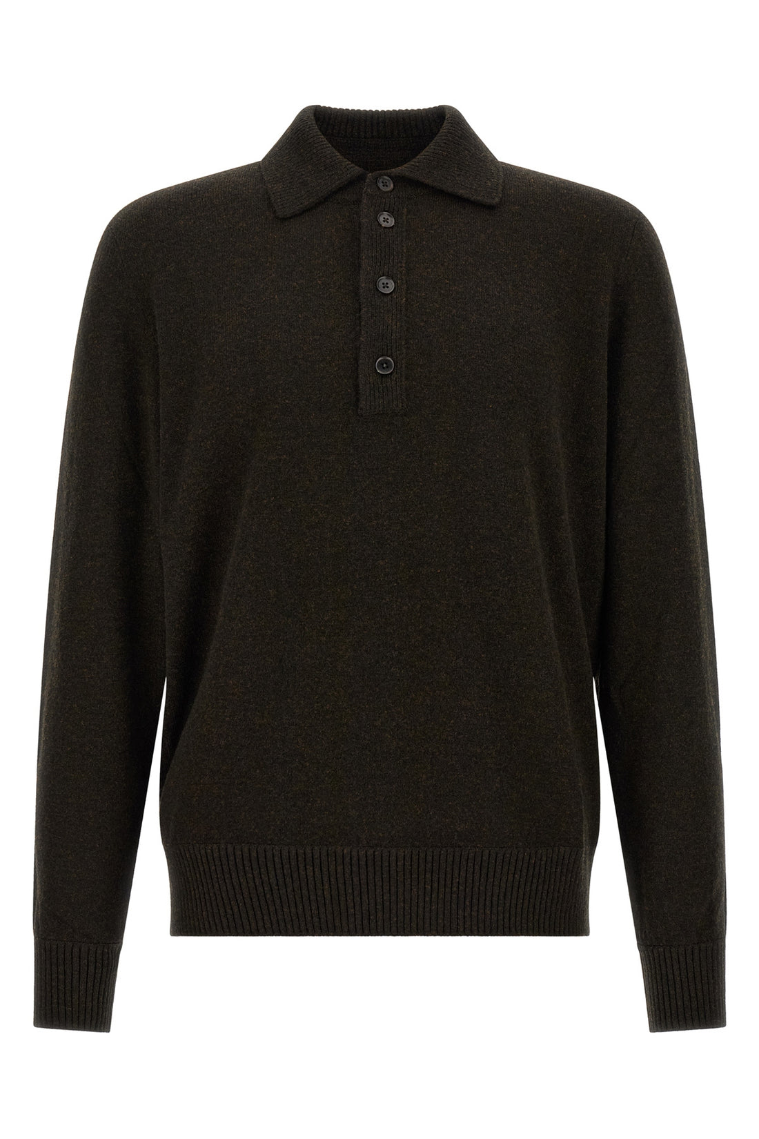 ZEGNA 48 the long-sleeved polo shirt zegna in wool and cashmere blend