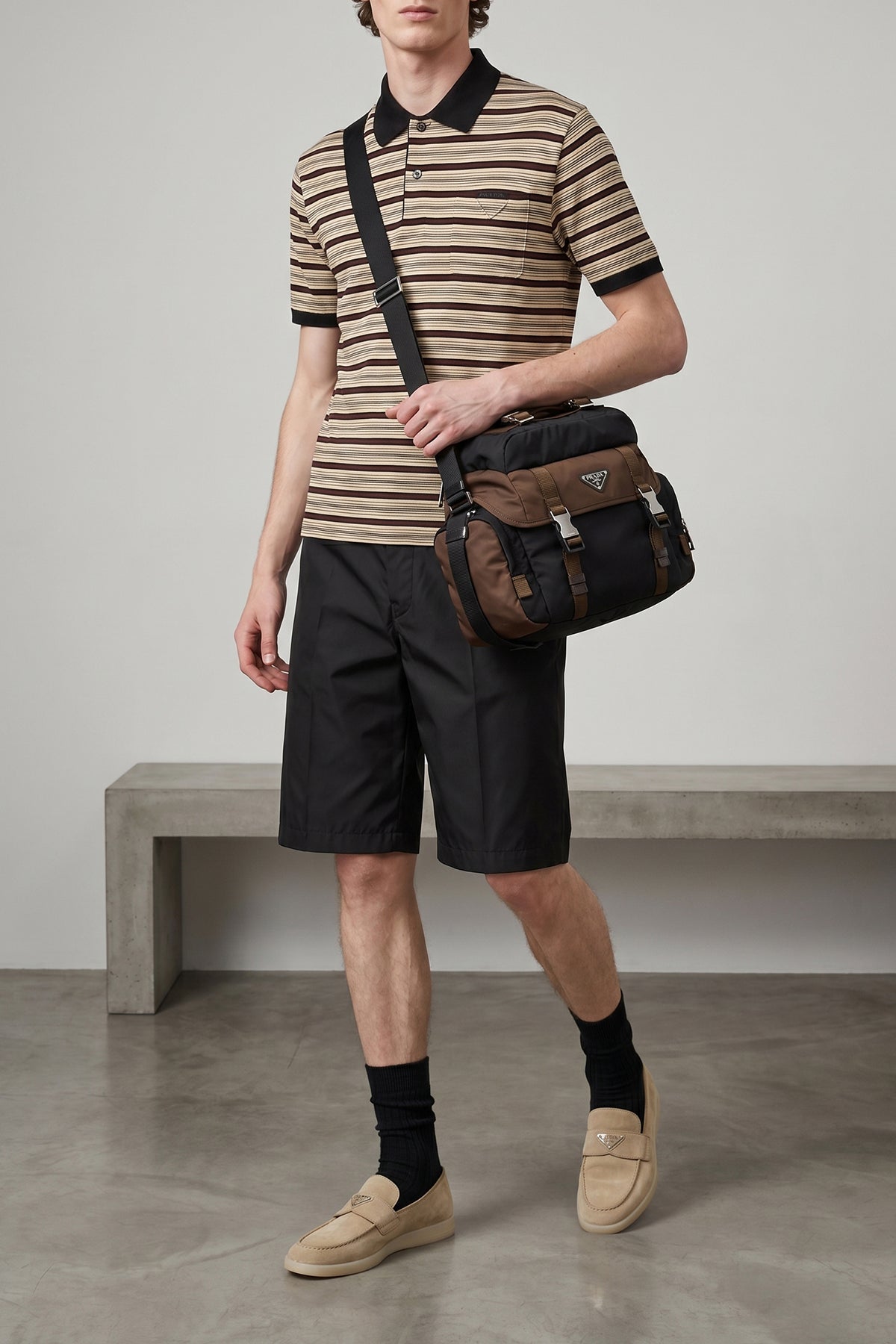 striped cotton polo shirt