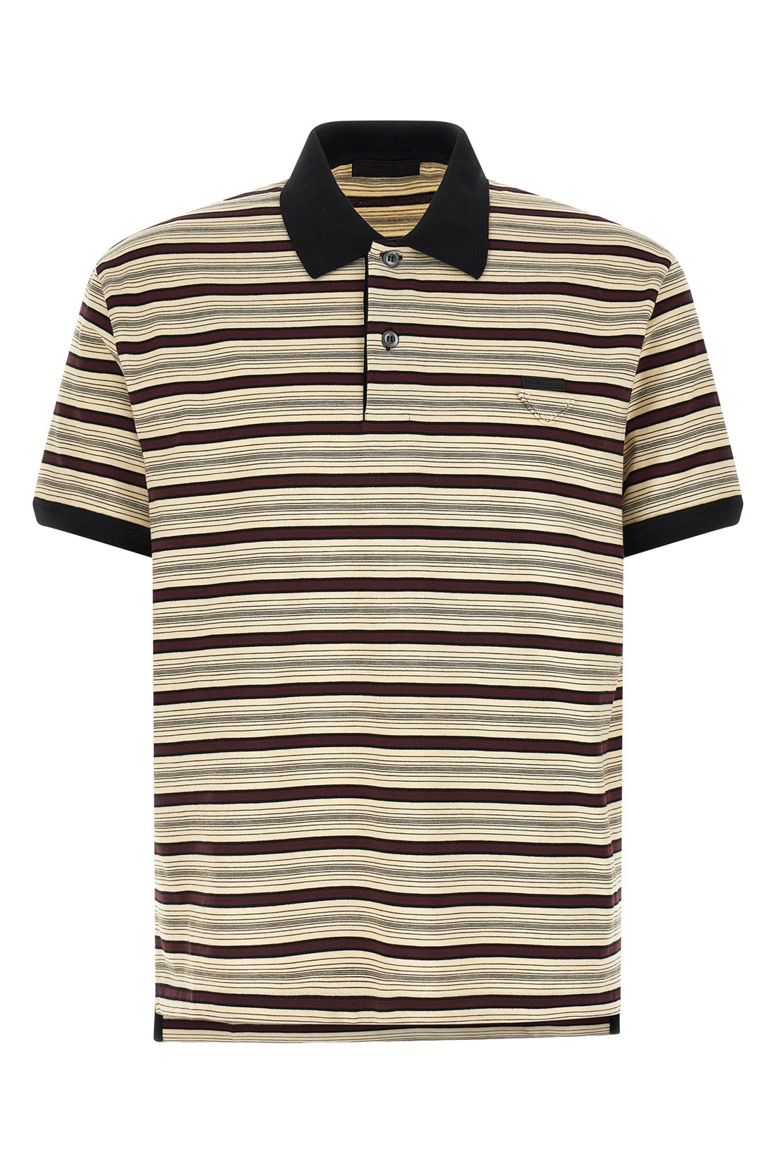 PRADA L striped cotton polo shirt