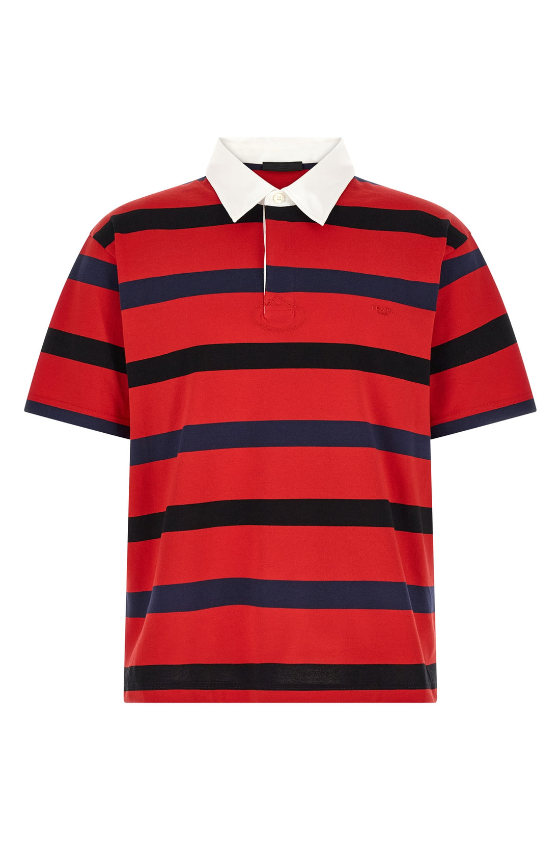 PRADA L striped cotton polo shirt