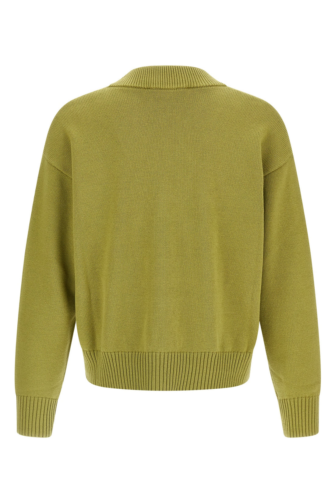 AMI PARIS L knitted wool and cotton blend cardigan