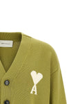 knitted wool and cotton blend cardigan