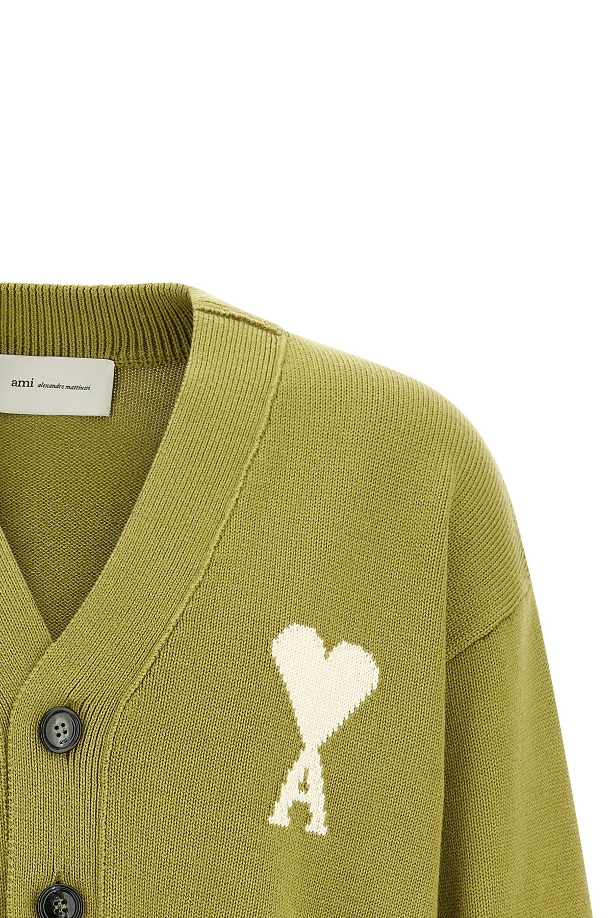 knitted wool and cotton blend cardigan