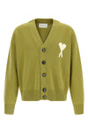 knitted wool and cotton blend cardigan