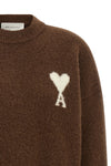 the ami paris crew neck sweater in alpaca and wool blend defines a contemporary