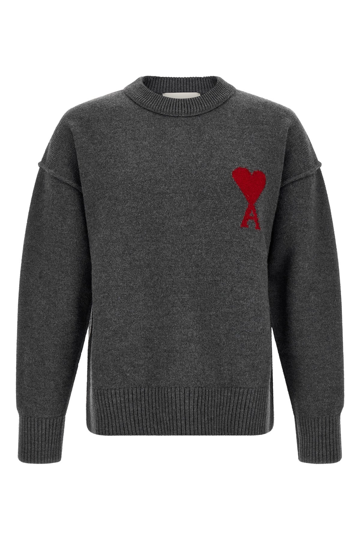 the ami paris crewneck sweater defines contemporary knitwear through a relaxed s