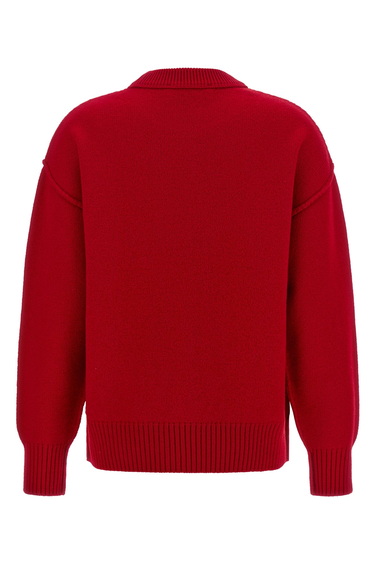 the ami paris pure wool crew neck sweater defines a contemporary aesthetic throu