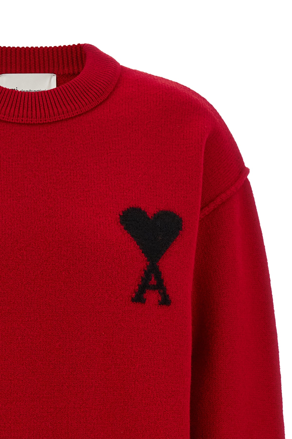 the ami paris pure wool crew neck sweater defines a contemporary aesthetic throu