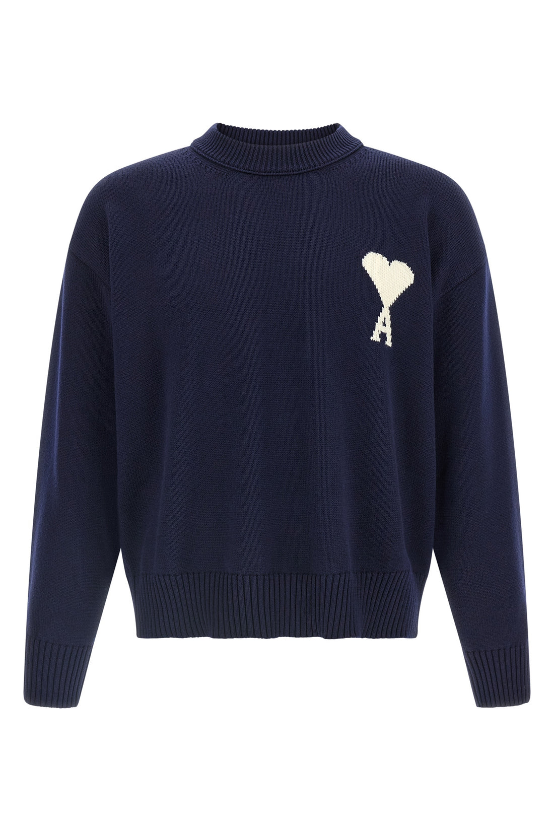 AMI PARIS XL knitted wool and cotton blend sweater