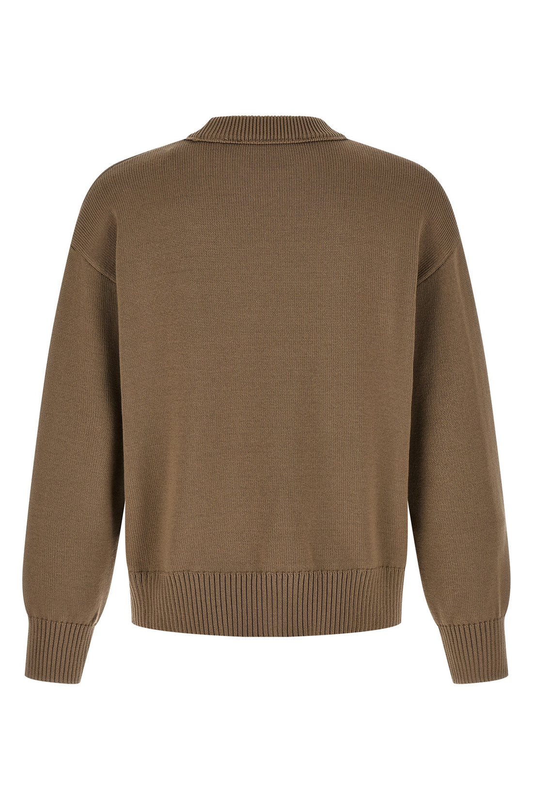 AMI PARIS L knitted wool and cotton blend sweater