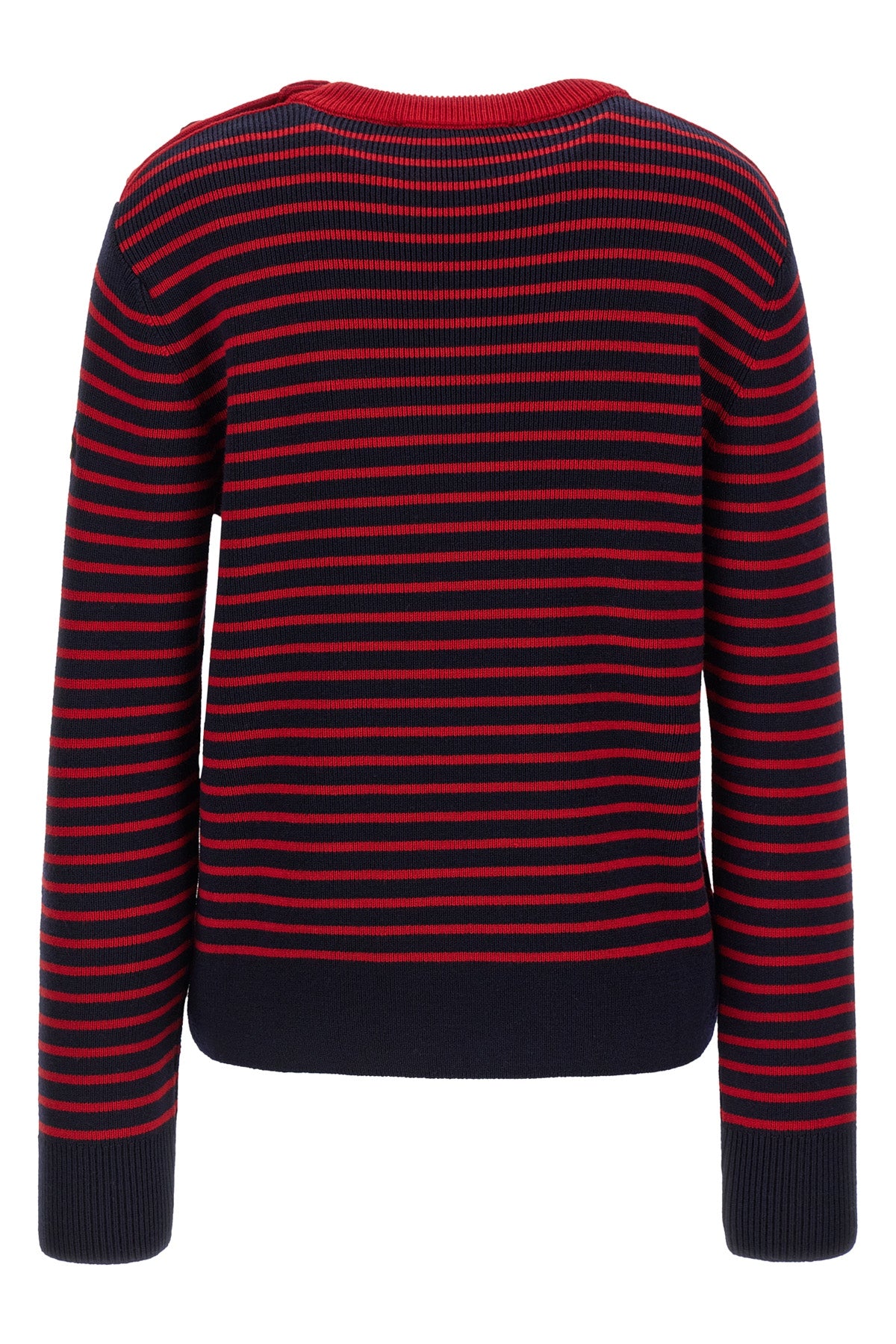 the ami paris crewneck sweater reinterprets the marinière aesthetic through ri