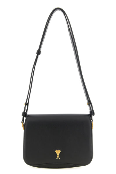 the ami paris paris paris crossbody bag is made of fine smooth calf leather