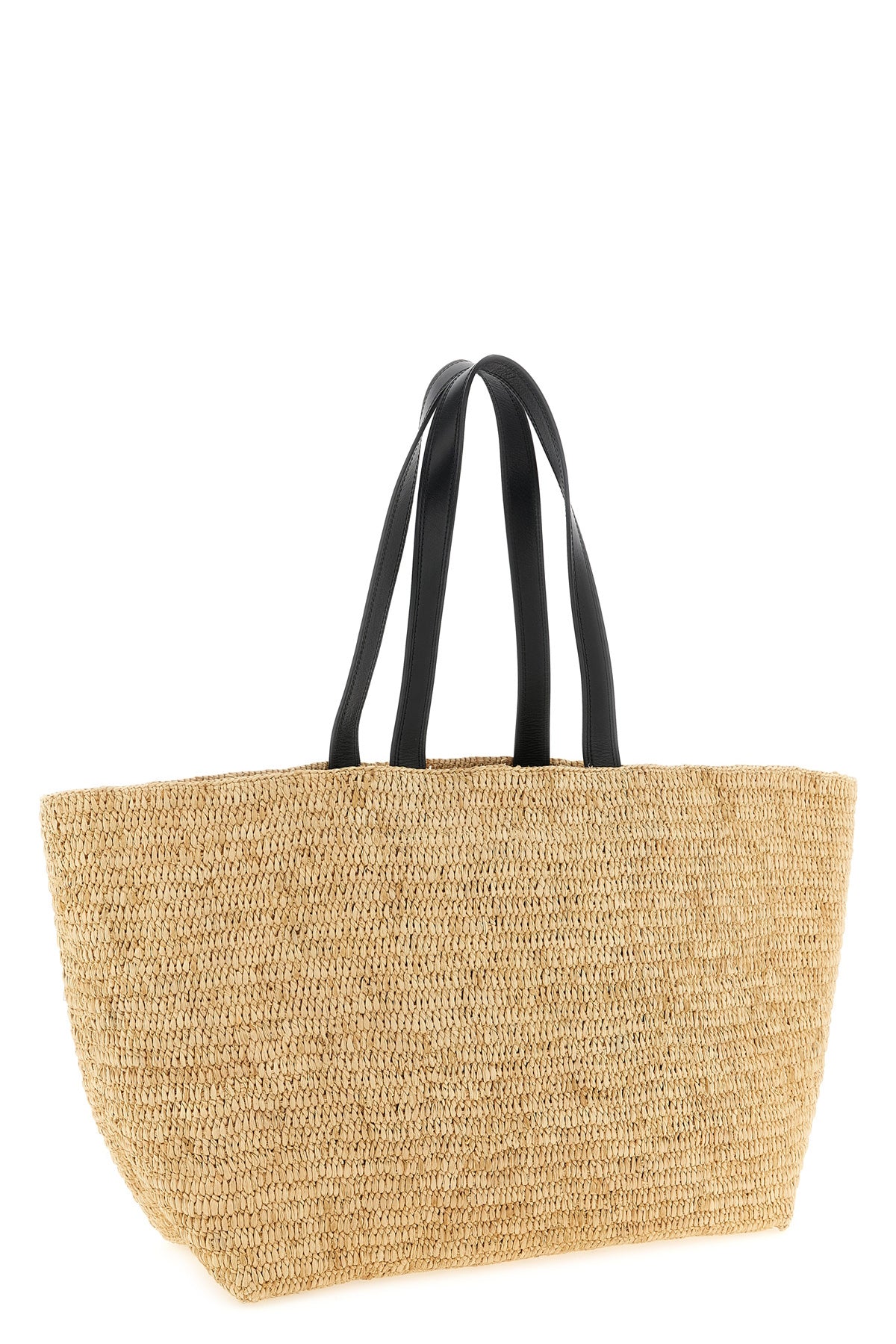 braided raffia shopping bag