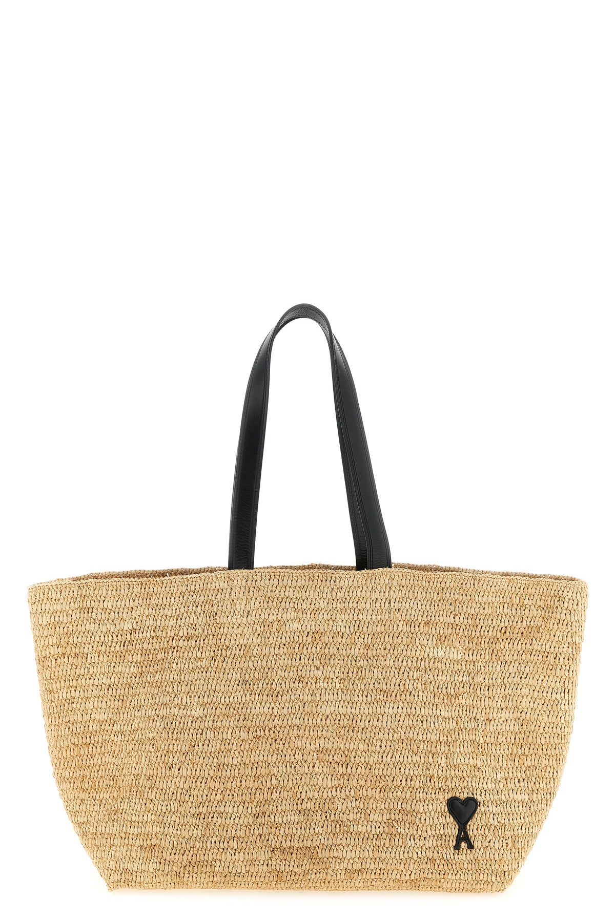 braided raffia shopping bag