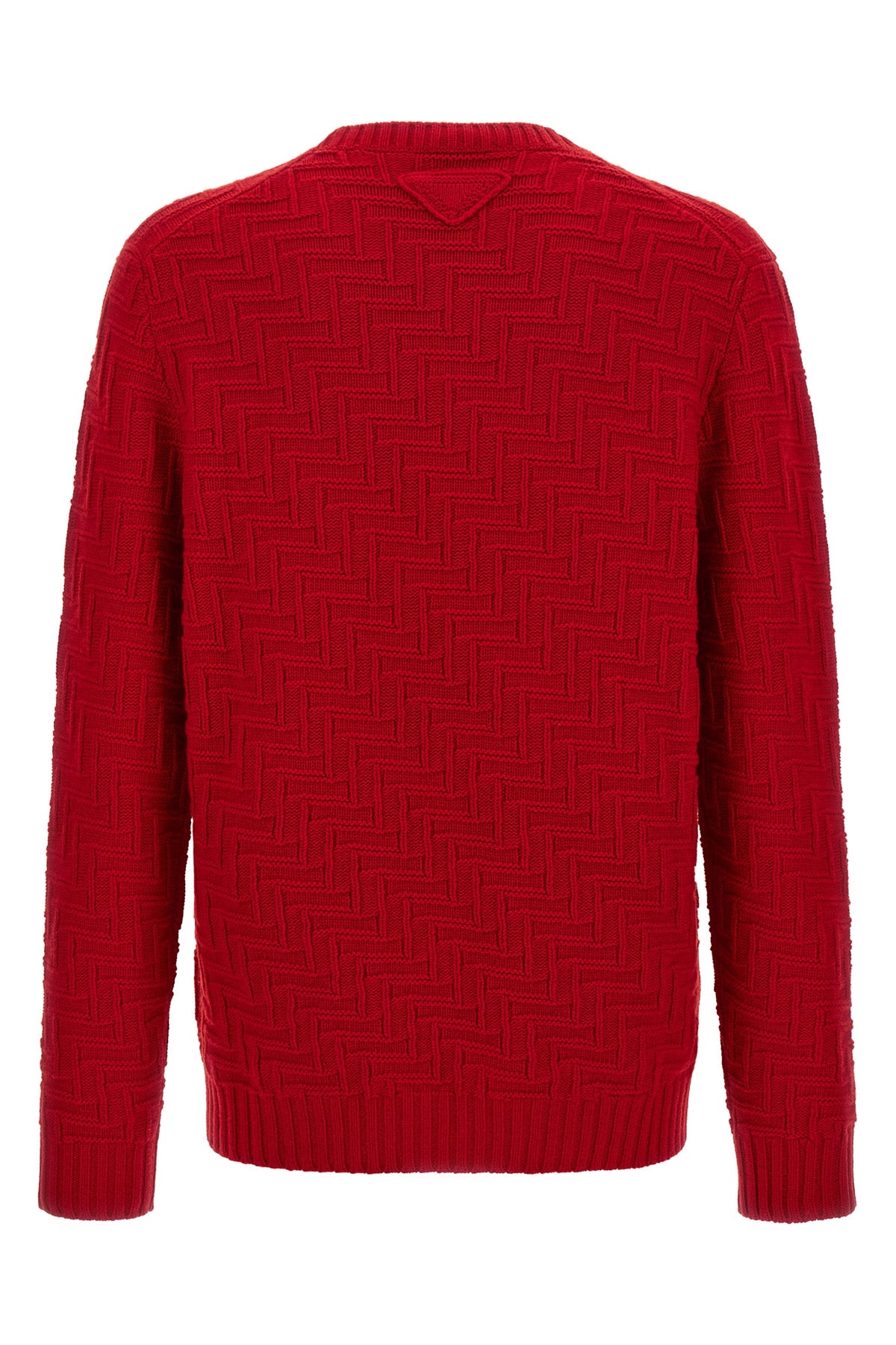 crew neck sweater in knitted wool and cashmere