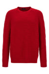 crew neck sweater in knitted wool and cashmere