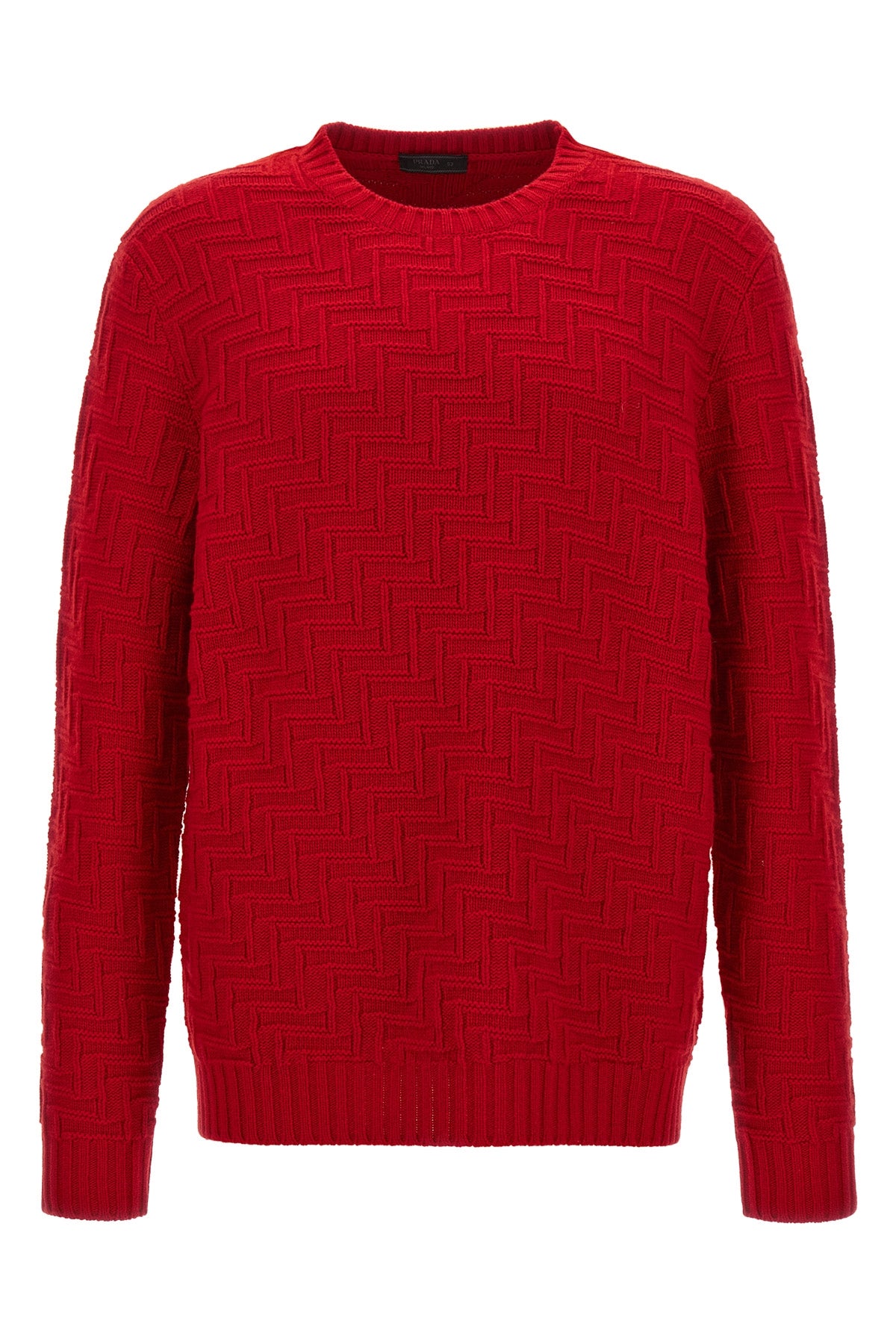 crew neck sweater in knitted wool and cashmere
