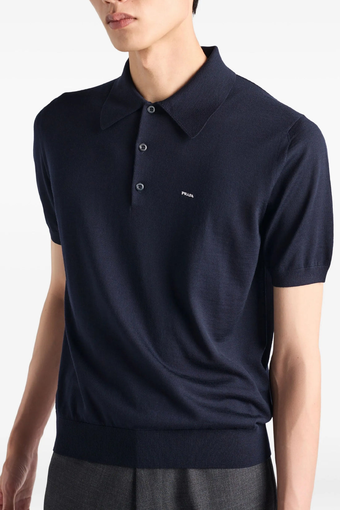 PRADA 50 light virgin wool polo shirt