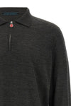polo shirt in wool mélange knit
