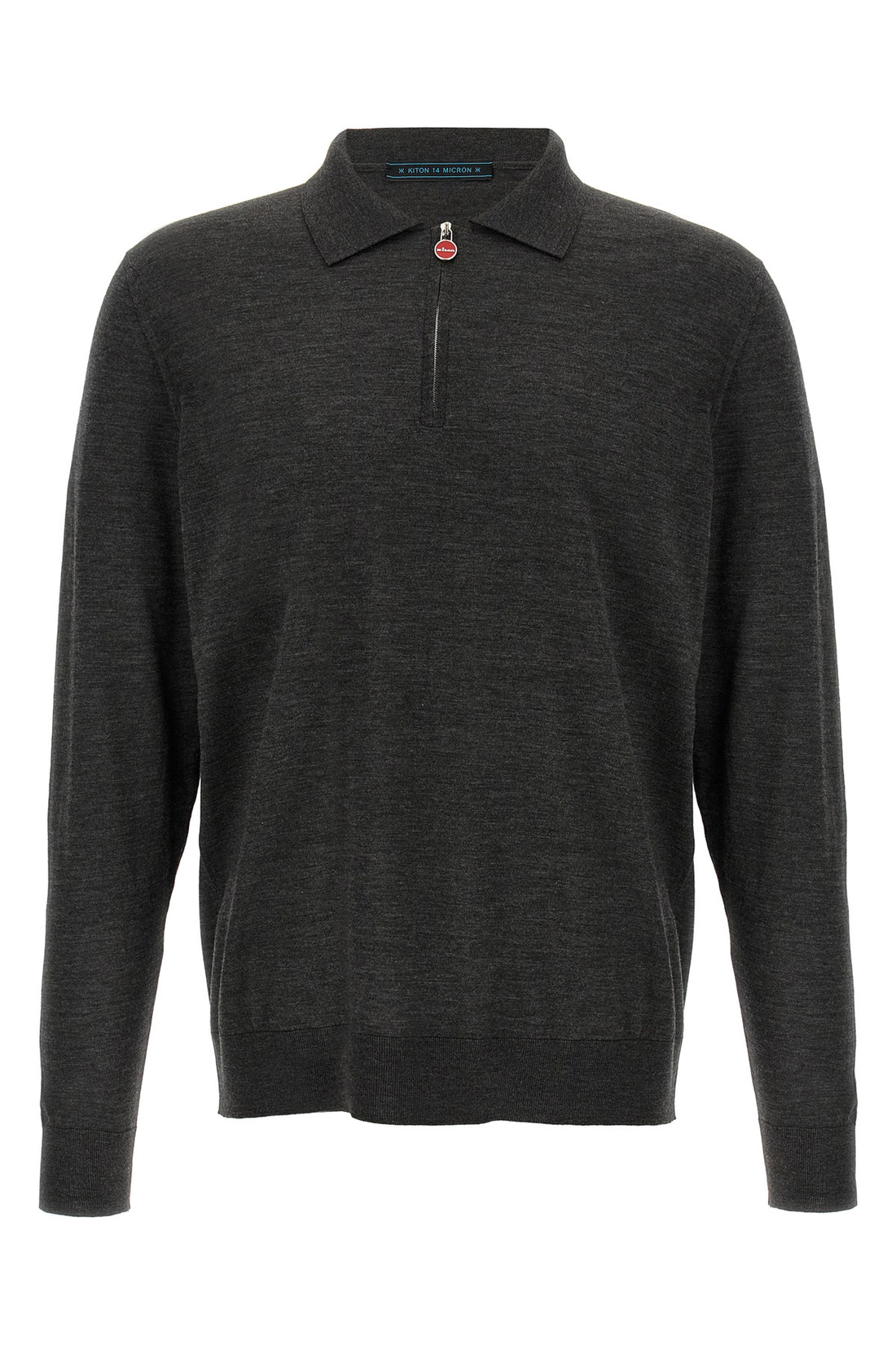 KITON L polo shirt in wool mélange knit