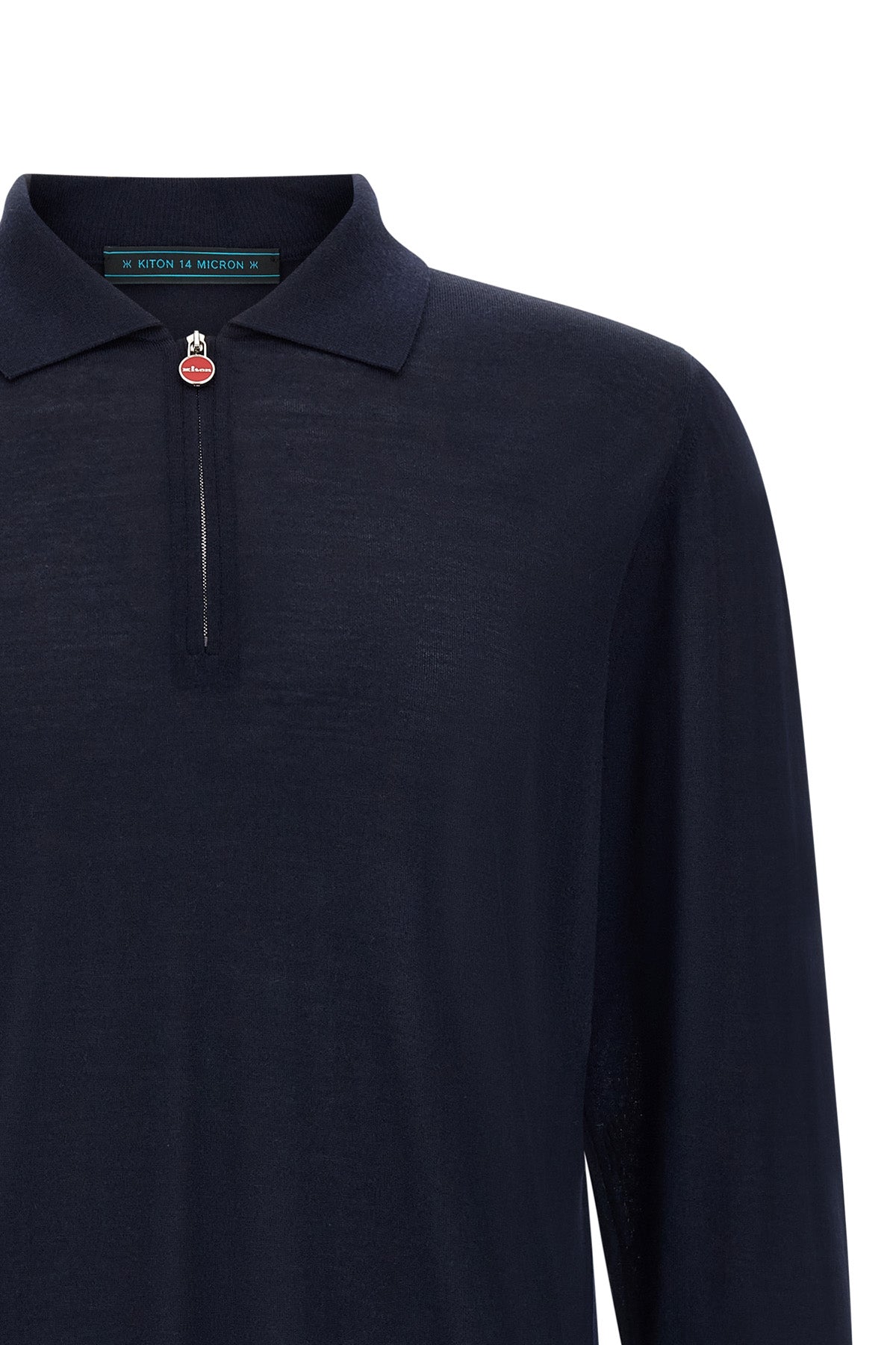 the kiton long-sleeved polo shirt in fine 14 micron wool
