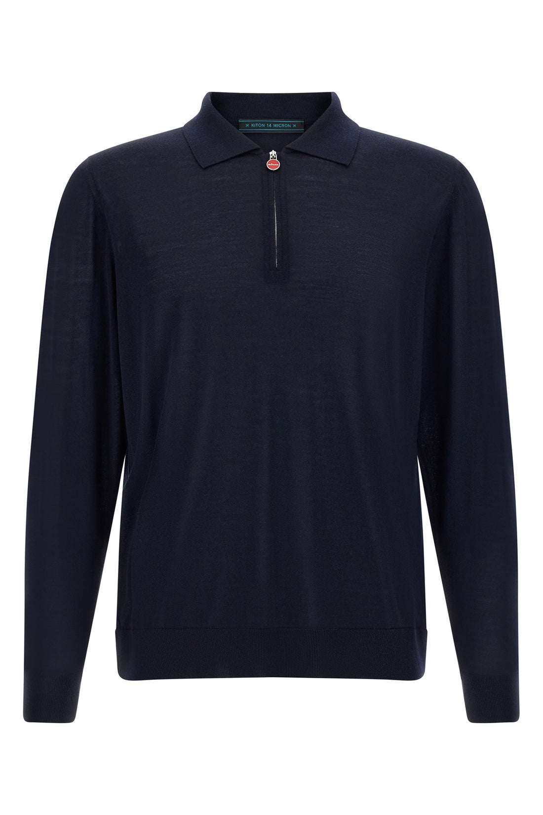 KITON XXL the kiton long-sleeved polo shirt in fine 14 micron wool