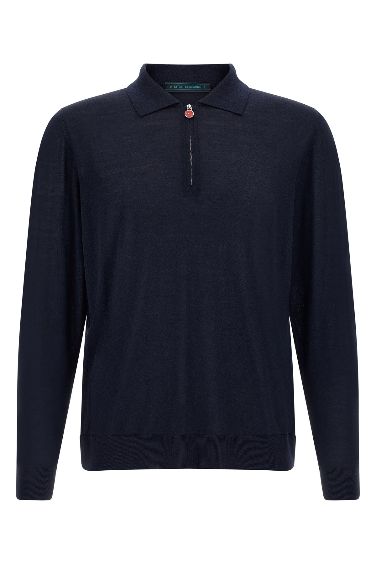 the kiton long-sleeved polo shirt in fine 14 micron wool