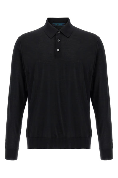 ciro polo shirt in 14 micron fineness stretch wool