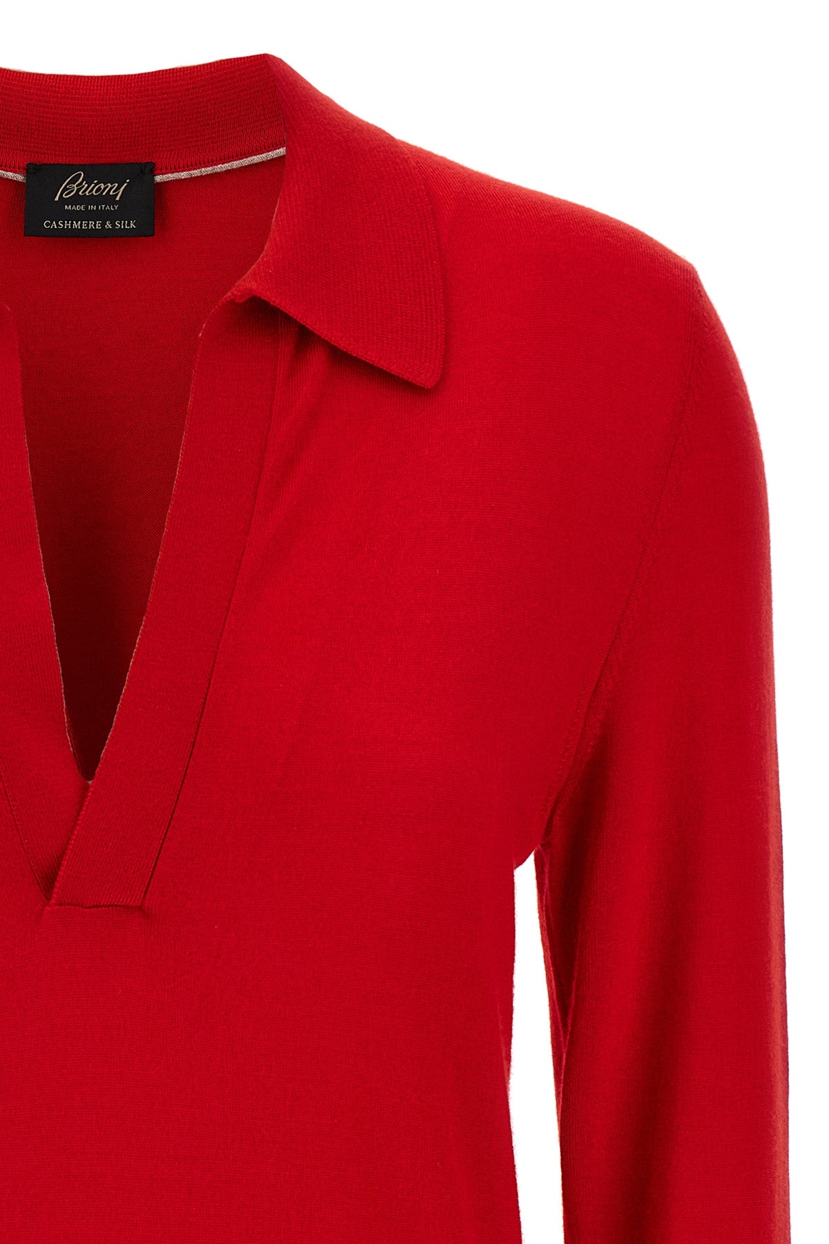 polo shirt in cashmere and silk blend