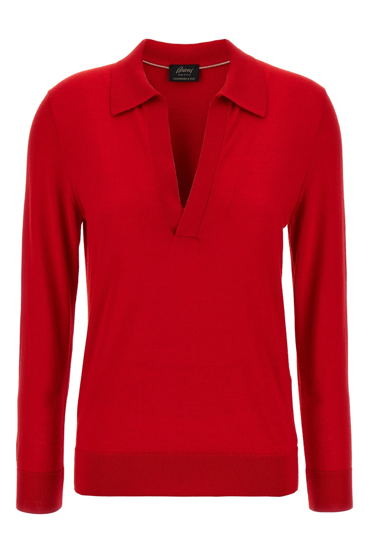 polo shirt in cashmere and silk blend