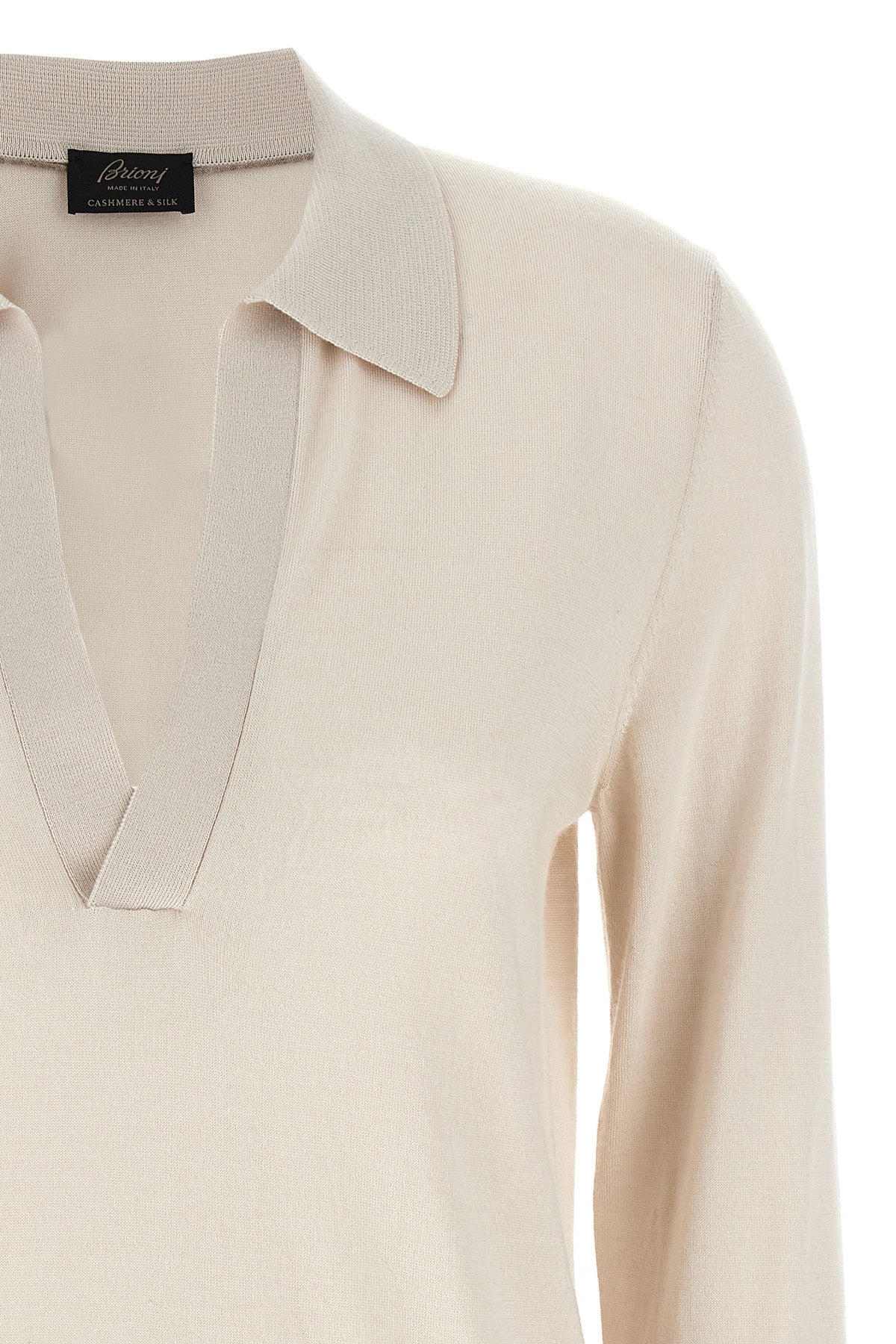 polo shirt in cashmere and silk blend