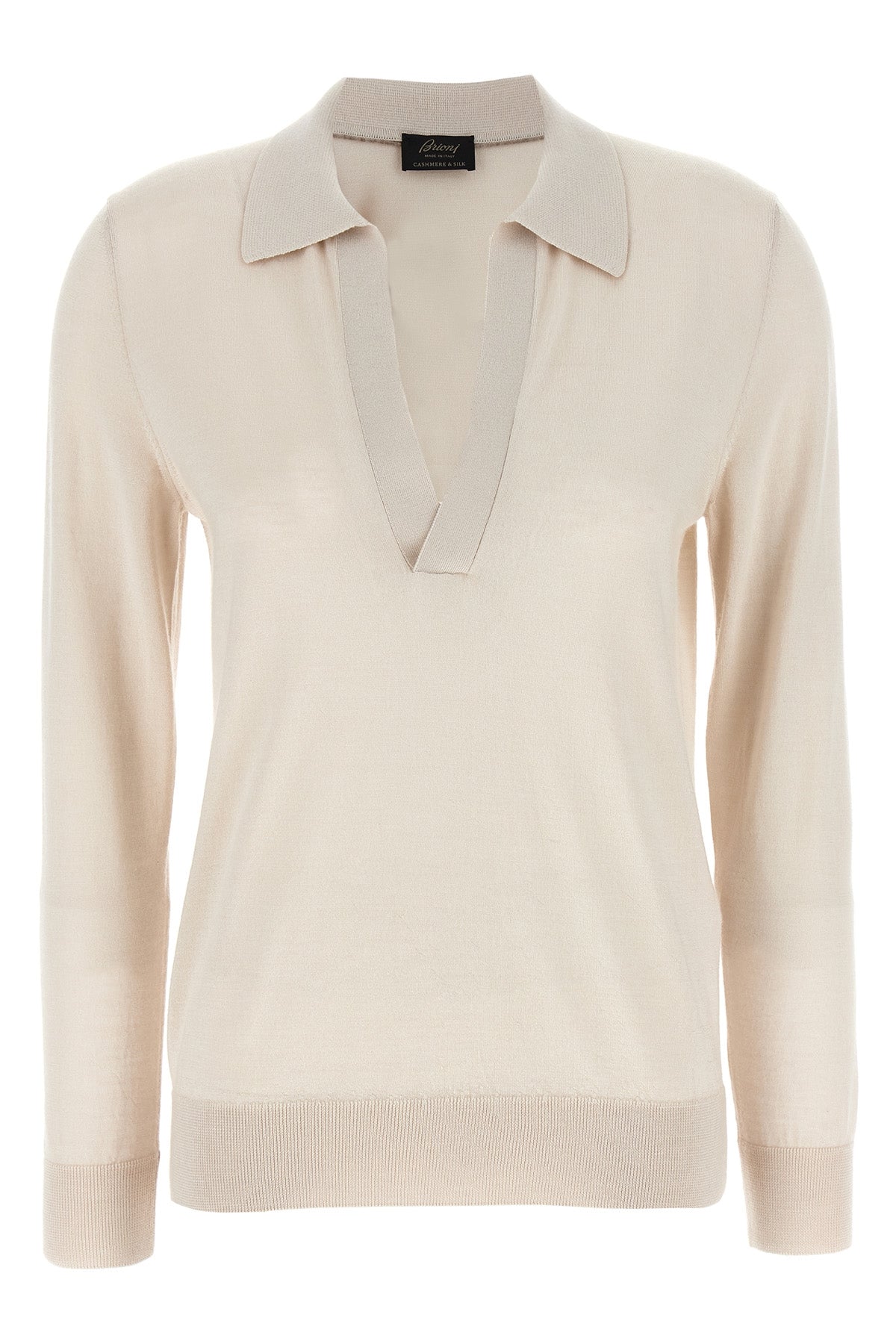 polo shirt in cashmere and silk blend
