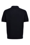 polo shirt in woven cotton blend knit