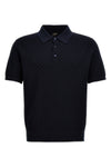 polo shirt in woven cotton blend knit