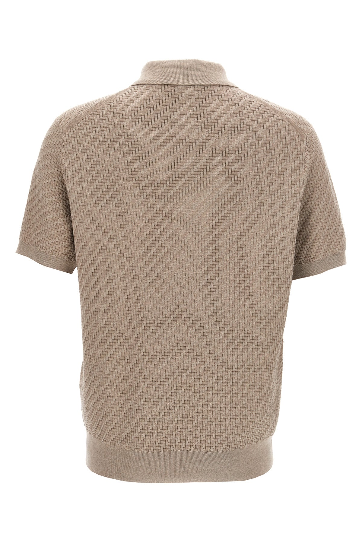 polo shirt in silk blend knit