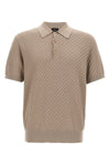 polo shirt in silk blend knit