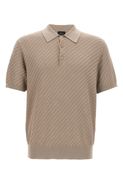 polo shirt in silk blend knit