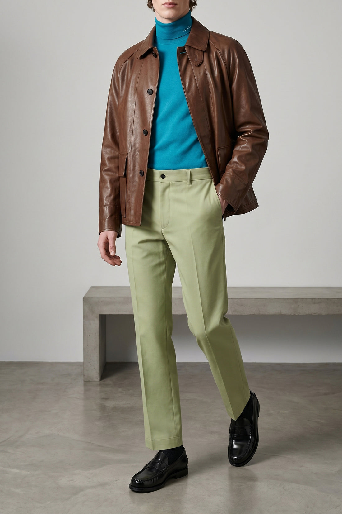 PRADA 50 18 fineness cotton turtleneck sweater