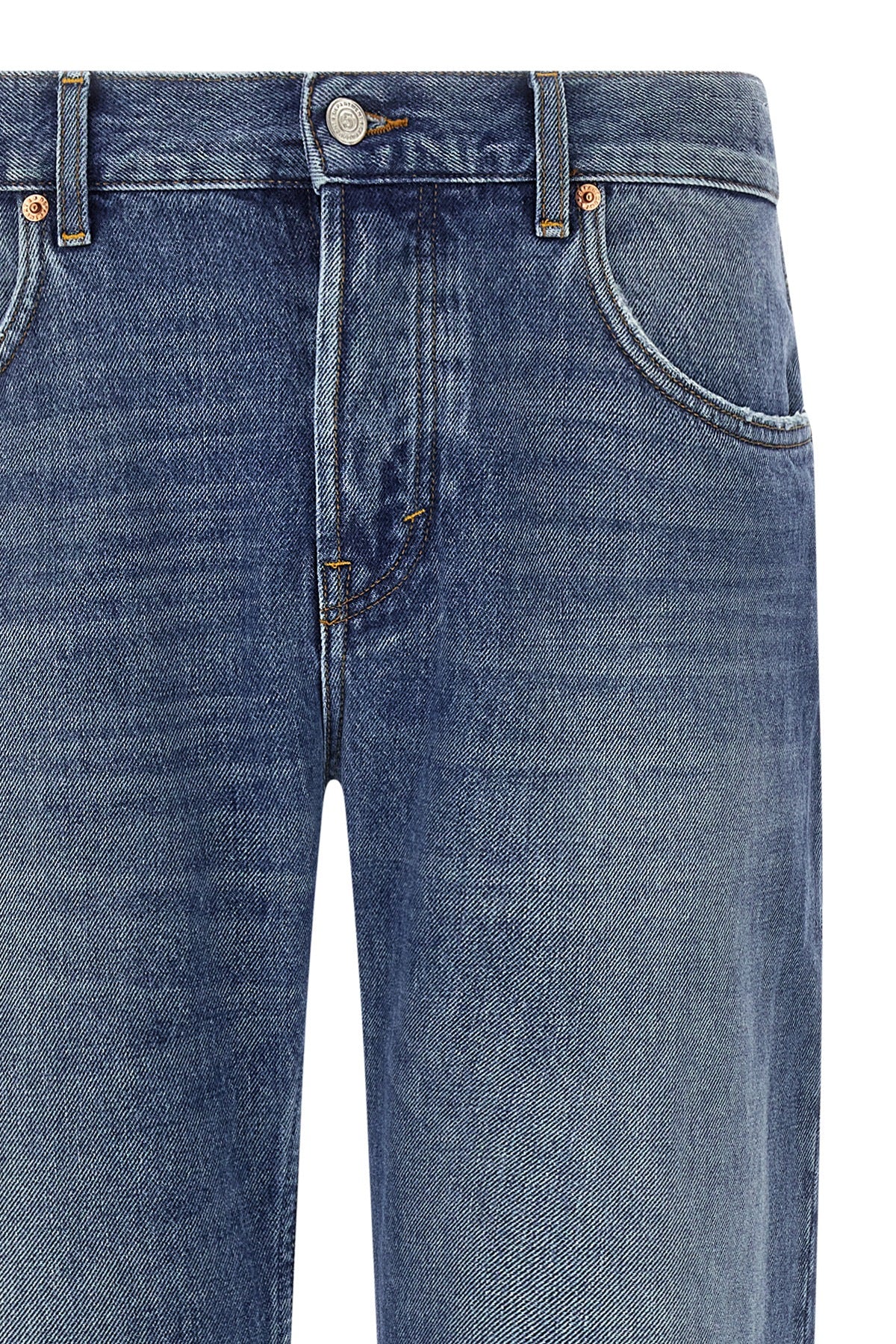 keith used-effect stonewashed cotton denim jeans