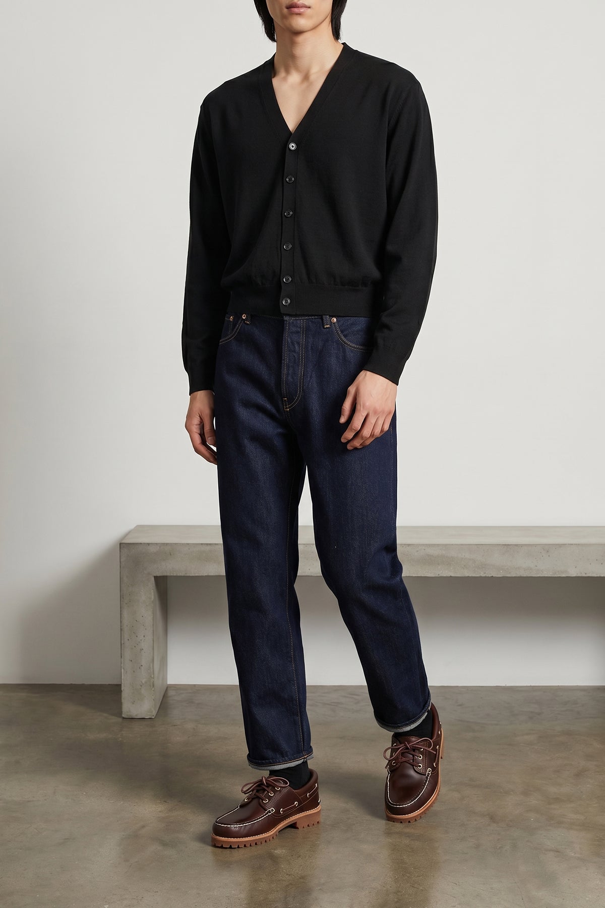 13 1/4 oz non-stretch cotton denim bowl jeans