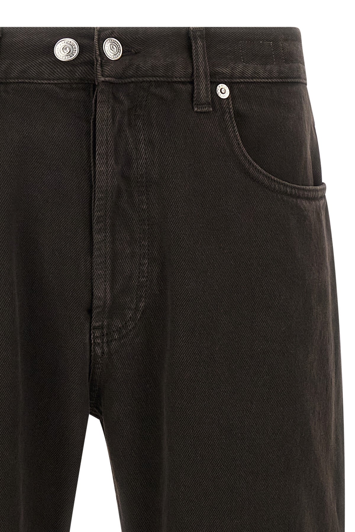 musso cropped bull jeans in used-effect garment-dyed cotton